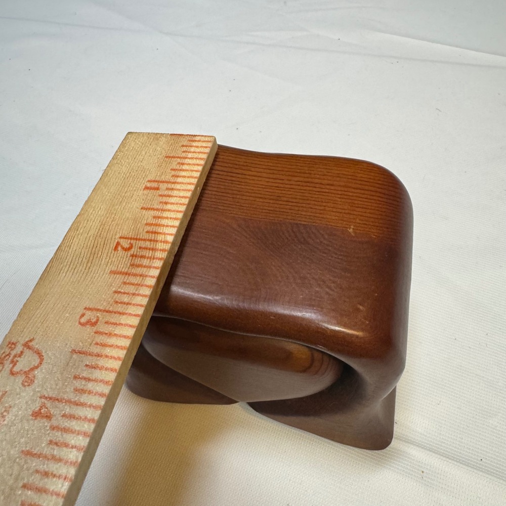 Vtg Handcrafted Native Redwood Heart Puzzle Box Small Vintage Wood Trinket Box - Picture 6 of 10